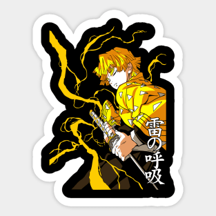 Demon Slayer Zenitsu Lightning Art Sticker